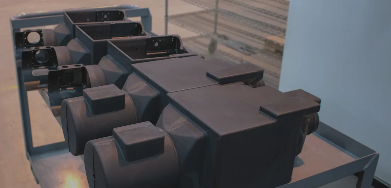 Black rotationally molded parts